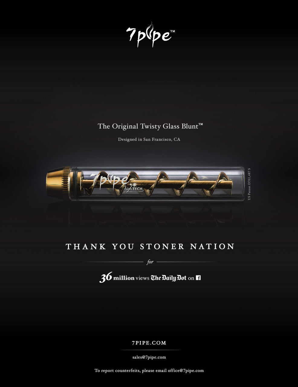 7PIPE Ad Gallery  |  Twisty Glass Blunt  |  Thank you Stoner Nation
