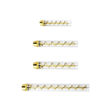 Twisty Glass Blunt Family Bundle with Mini 0.5g, Slim 1.3g, Original 2g and XL 4g Glass Pipes with Gold Spiral Design