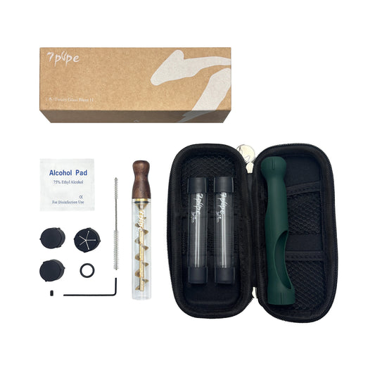 Twisty Glass Blunt Gen 2 Black Walnut Combo Kit with Glass Pipe, Travel Case, Replacement Glass Tubes and Accessories