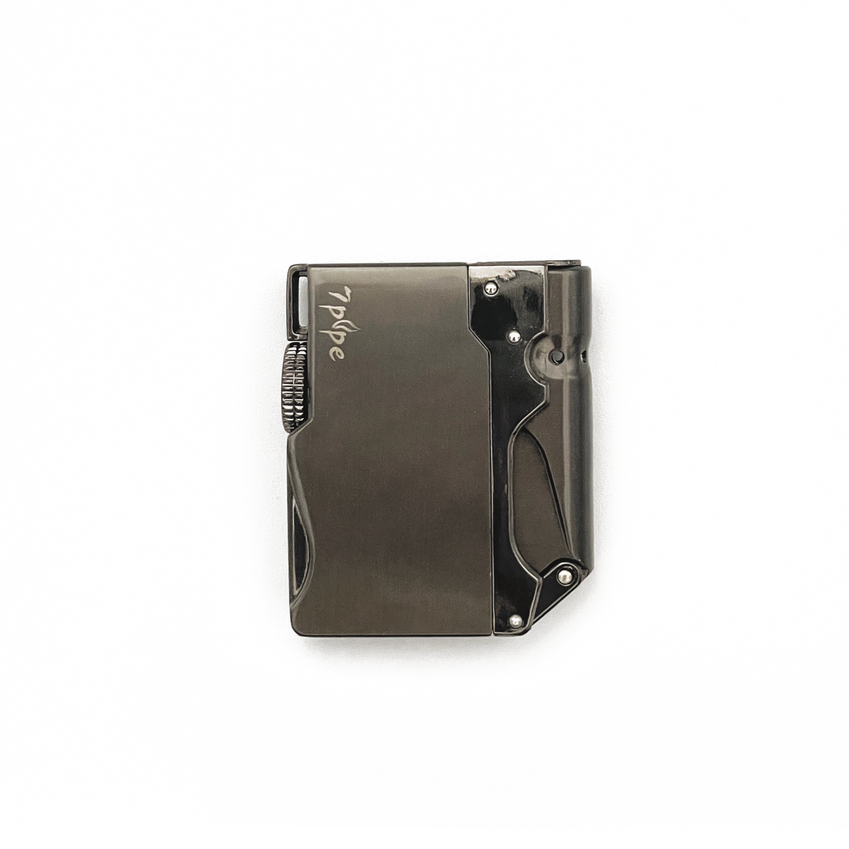 7pipe Single Torch Lighter with Compact Metal Body and Closed Lid on White Background